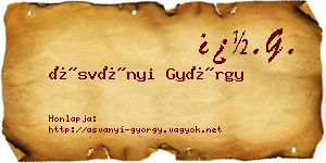 Ásványi György névjegykártya