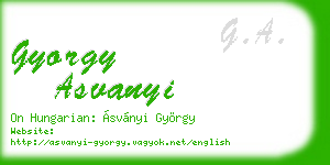gyorgy asvanyi business card